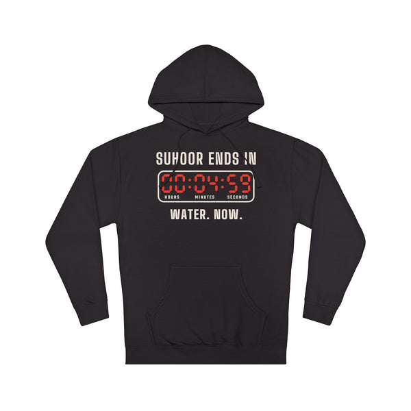 Suhoor Ends In 00:04:59 Hoodie in Black – AdabStars