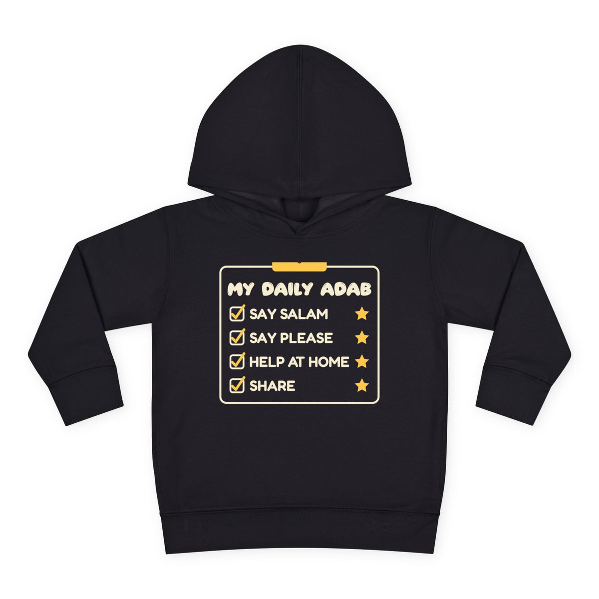 My Daily Adab Islamic Toddler Hoodie in Black – AdabStars