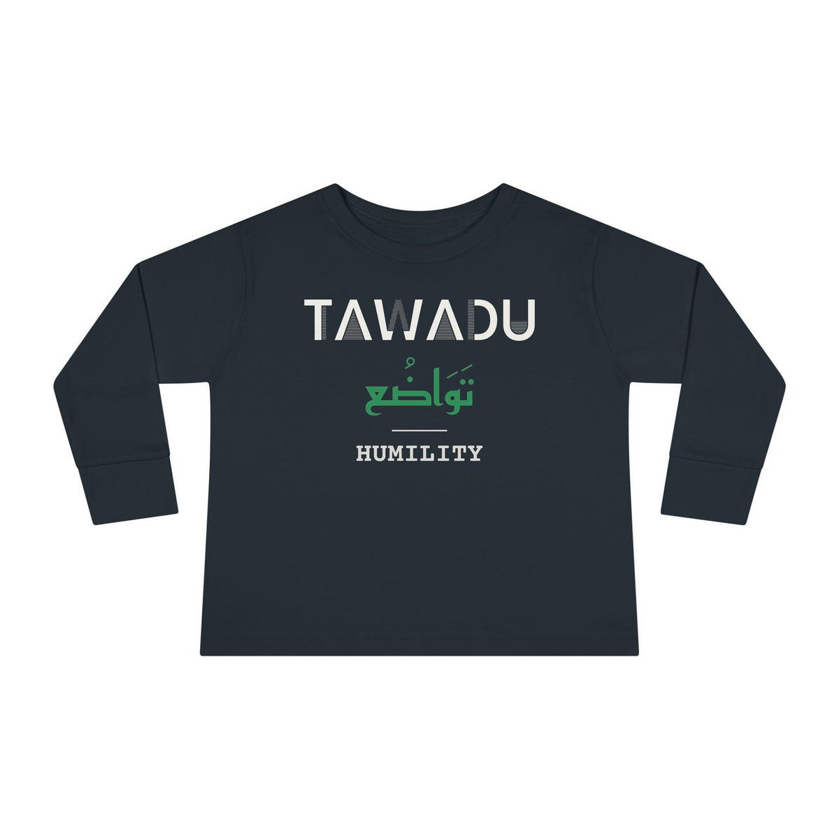 Tawadu Dual Language with English Meaning Islamic Toddler Toddler Long Sleeve Shirt in Black – AdabStars