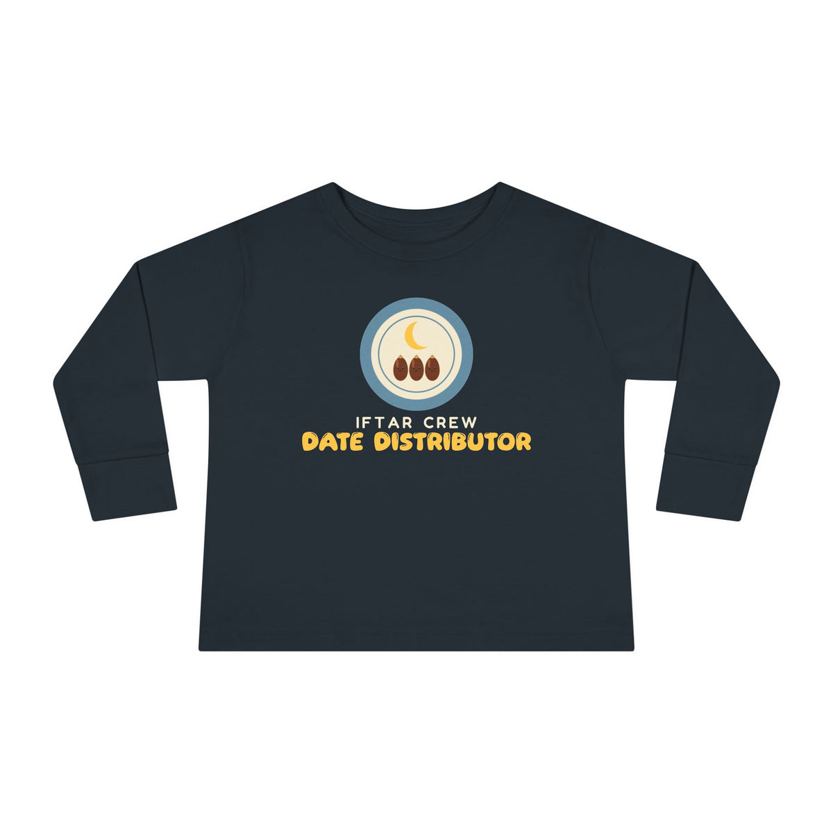 Iftar Crew: Date Distributor Toddler Toddler Long Sleeve Shirt in Black – AdabStars