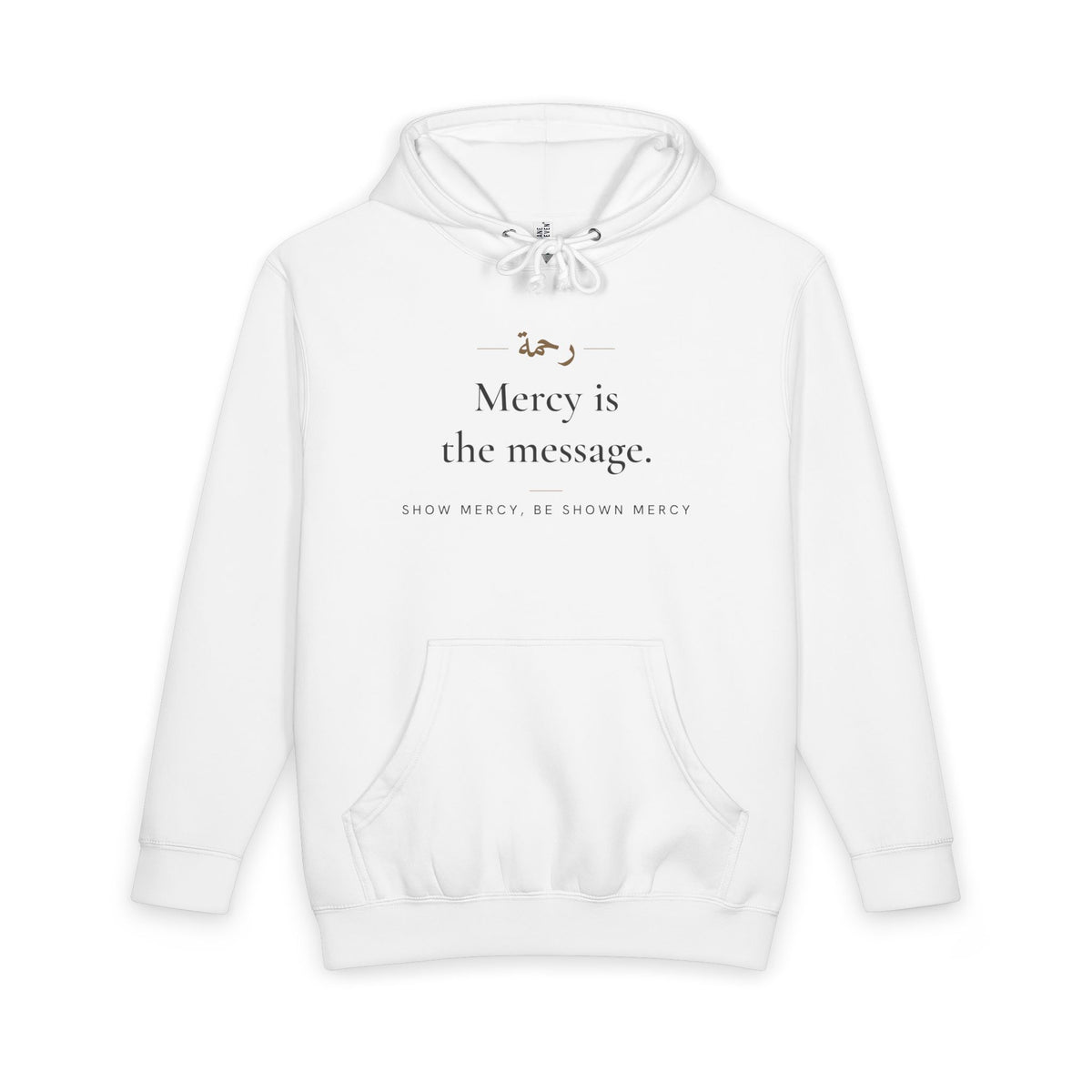 Mercy is the message Islamic Heavyweight Premium Heavyweight Hoodie in White – AdabStars
