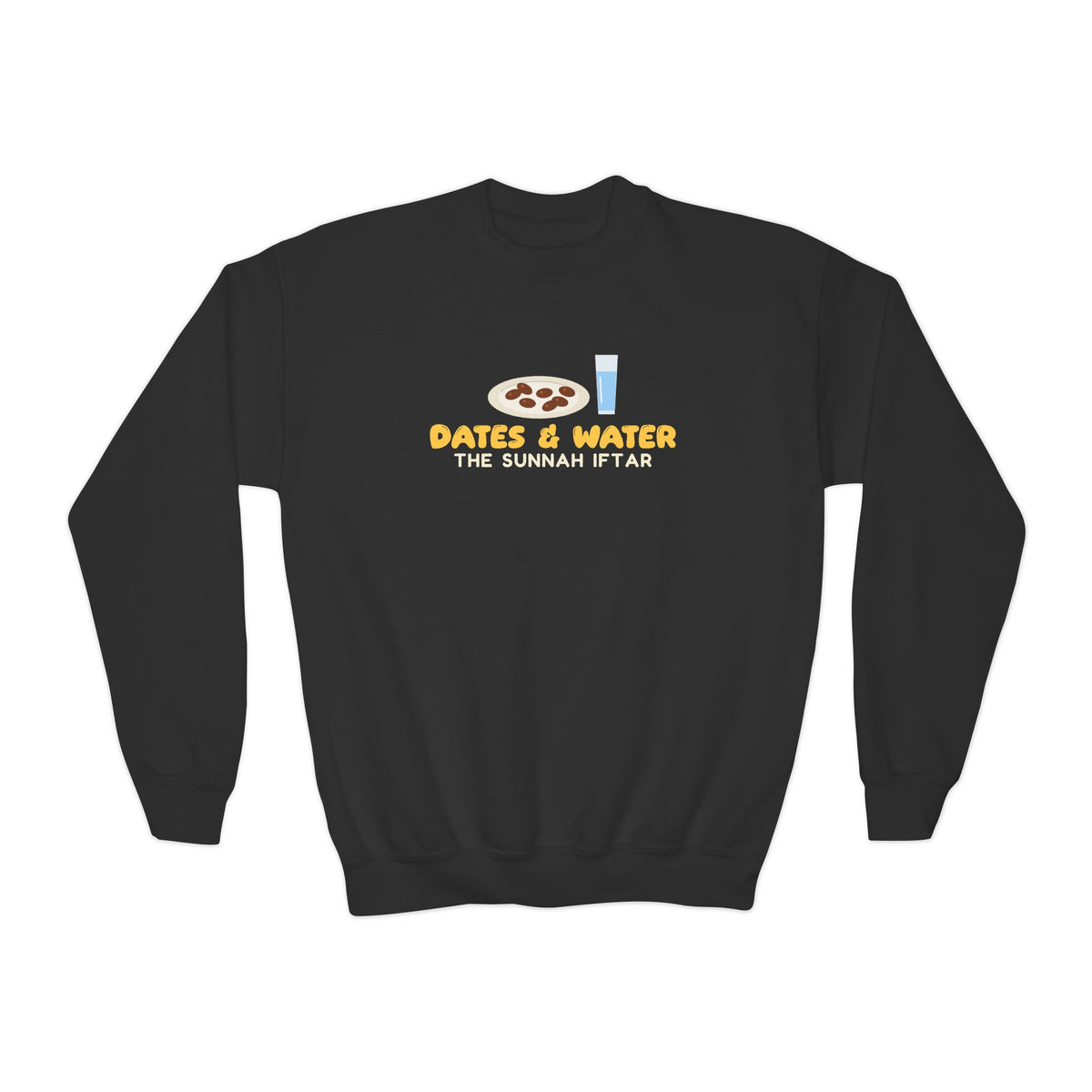 Dates and Water Sunnah Iftar Kids Sweatshirt in Black – AdabStars