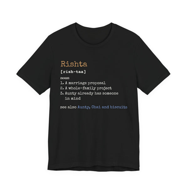 Rishta Definition Unisex T-Shirt in Black – AdabStars