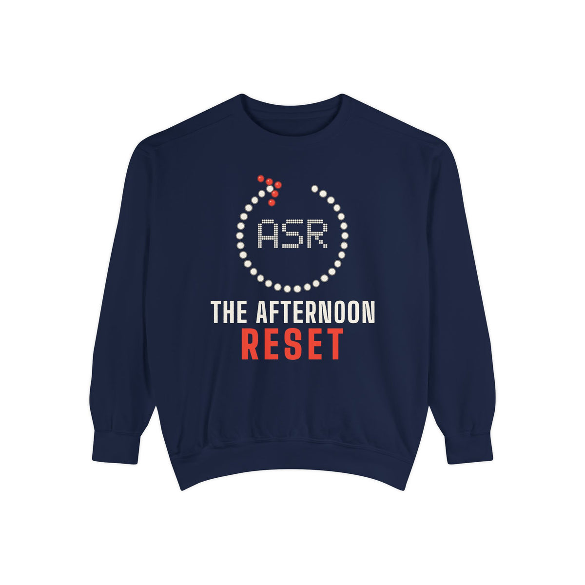 Asr: The Afternoon Reset Islamic Premium Sweatshirt in True Navy – AdabStars