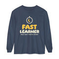 Fast Learner Ramadan Long Sleeve Shirt | Ramadan Kids First Fasting Pun Stopwatch | AdabStars Islamic Kids Apparel