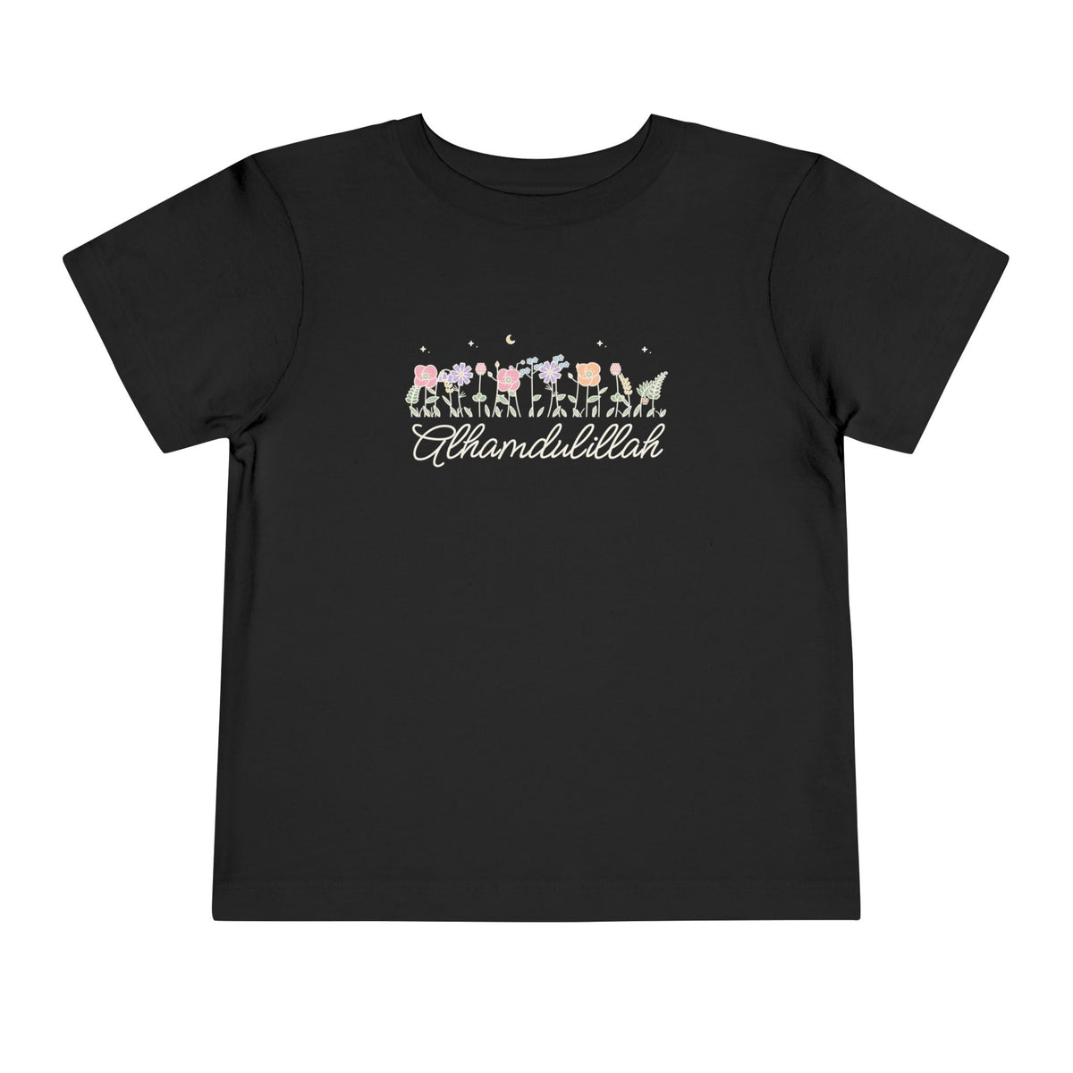 Alhamdulillah Meadow Flowers Islamic Toddler T-Shirt in Black – AdabStars