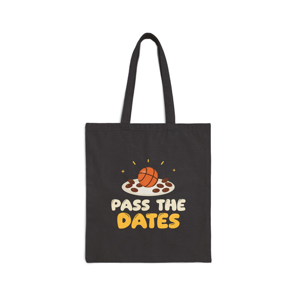 Pass The Dates Canvas Tote Bag in Black, one-sided print – AdabStars