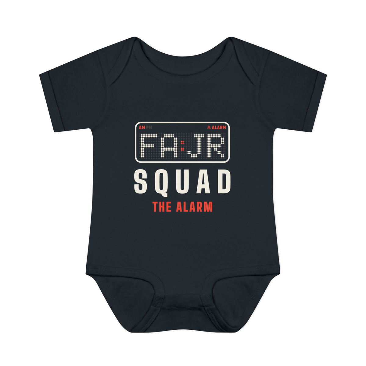 Fajr Squad: The Alarm Islamic Baby Bodysuit in Black – AdabStars
