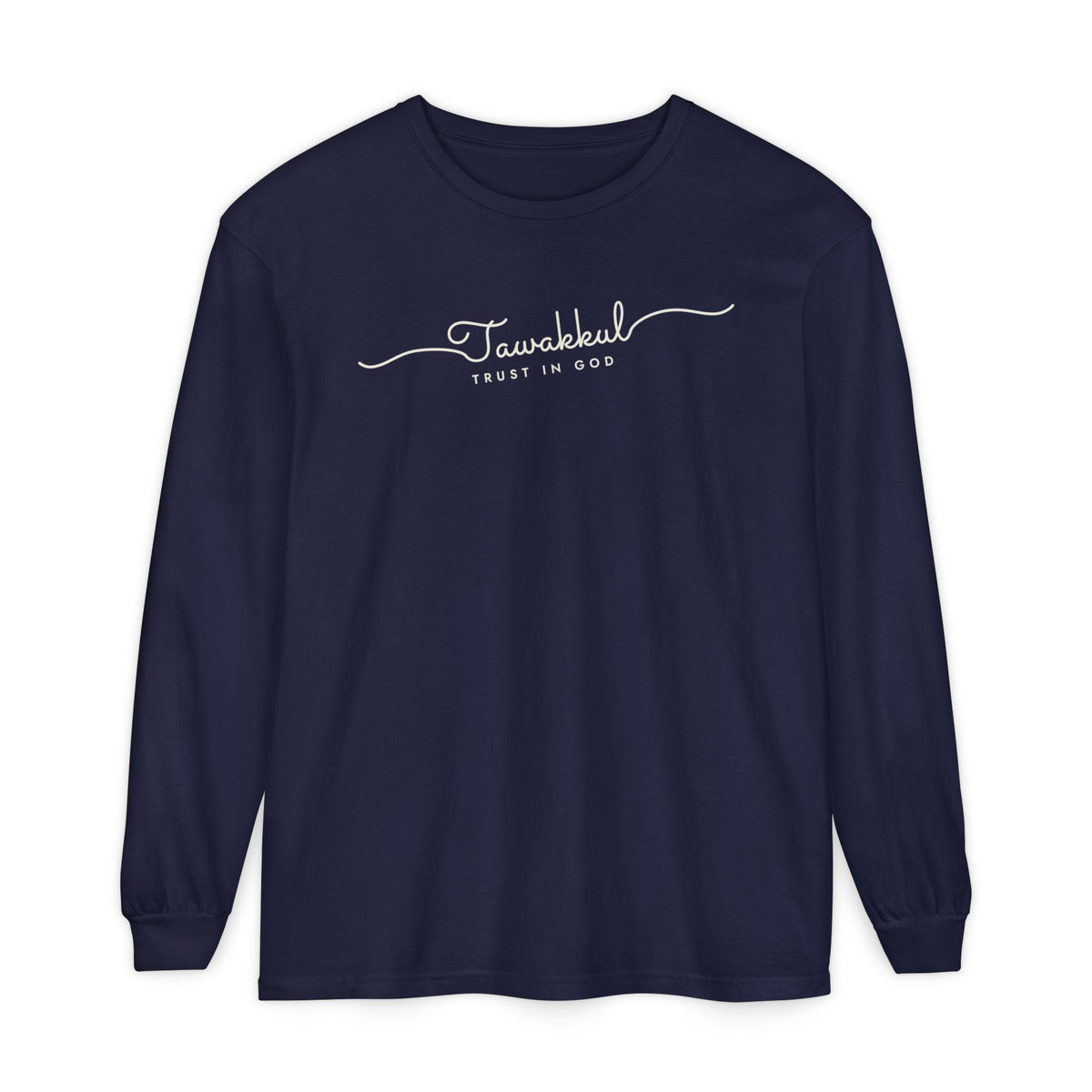 Tawakkul Fine Line Script Islamic Heavyweight Long Sleeve Shirt – AdabStars