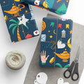 Colorful Islamic Gift Wrapping Paper – Festive Eid & Ramadan Doodle Design back view – Taqwa Arts
