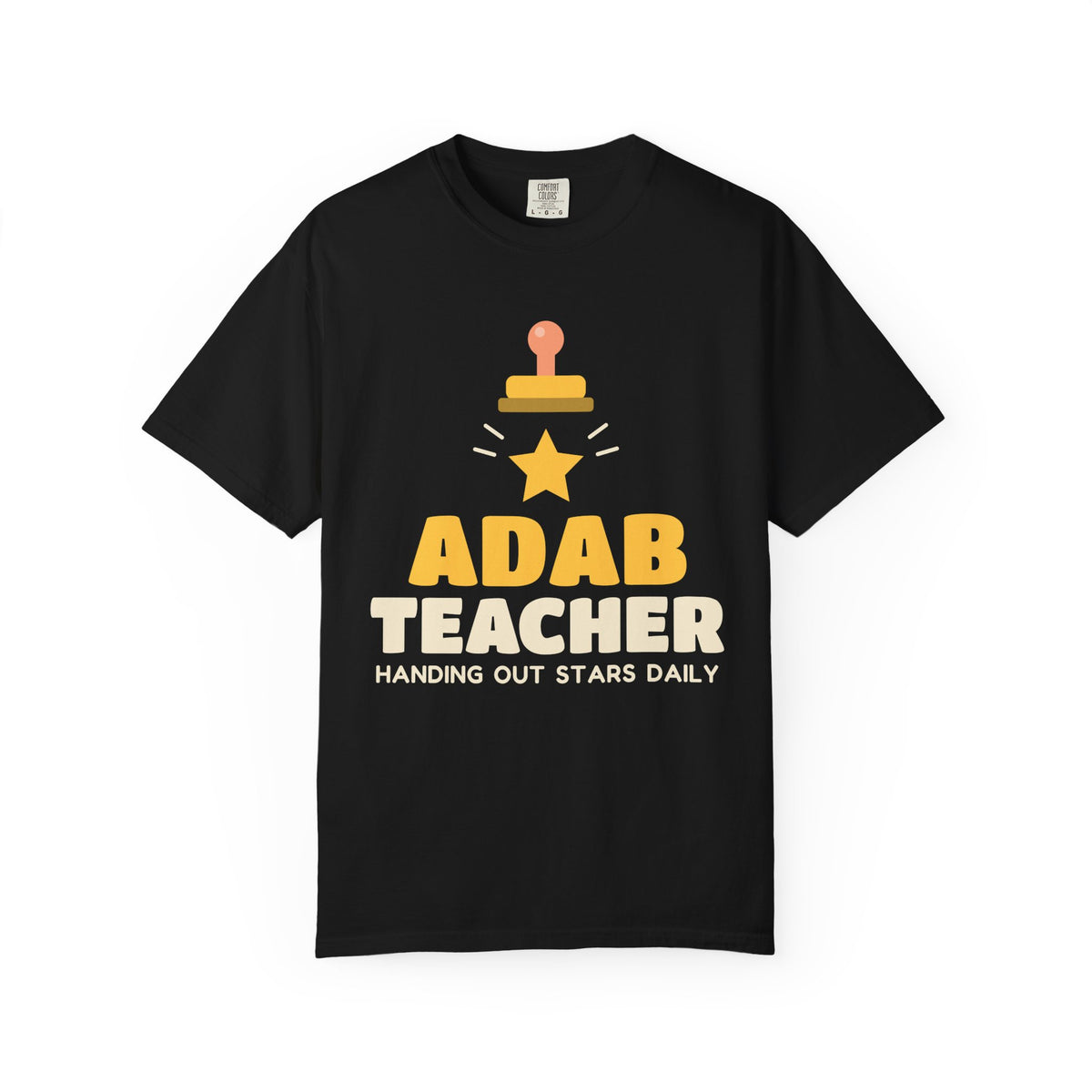 Adab Teacher Ramadan Heavyweight Tee | Islamic School Star Stamp Muslim Educator | AdabStars Islamic Apparel