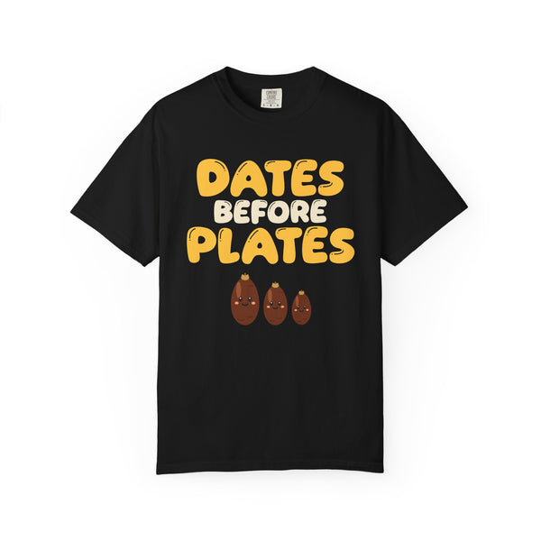 Dates Before Plates Ramadan Heavyweight Tee | Ramadan Iftar Kids Family Food Pun | AdabStars Islamic Apparel