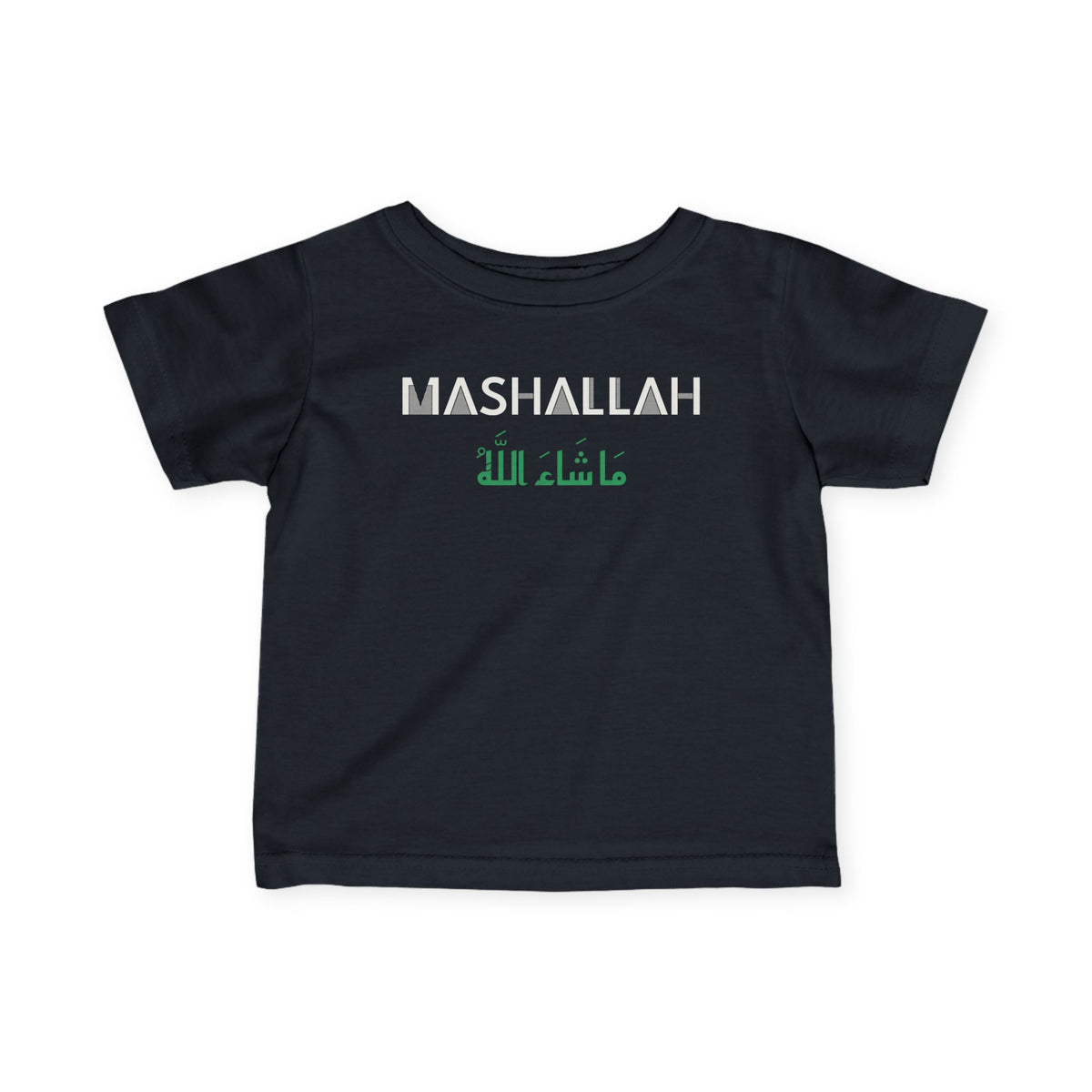 Mashallah Dual Language Islamic Baby T-Shirt in Black – AdabStars