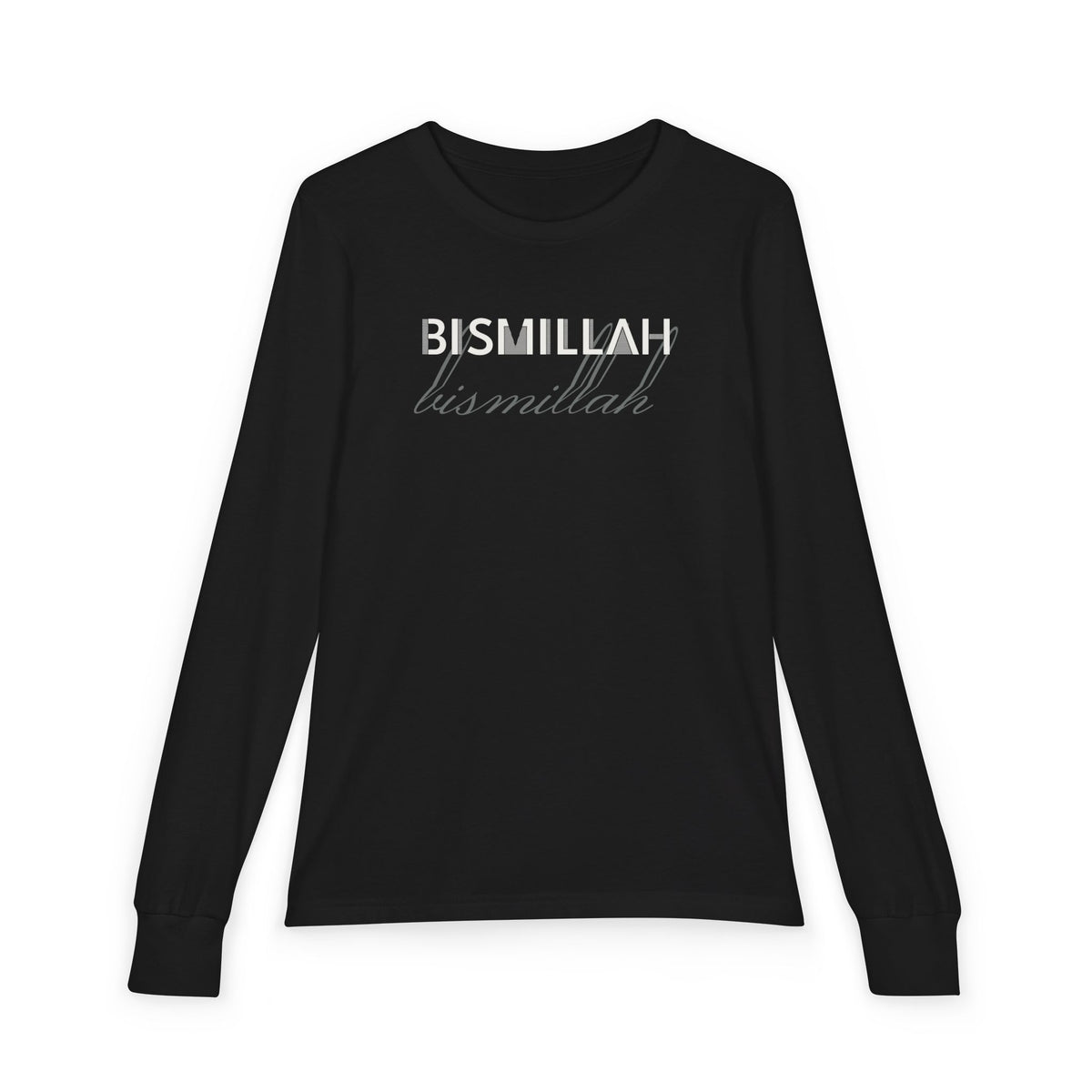 Bismillah Islamic Kids Kids Long Sleeve Shirt in Black – AdabStars