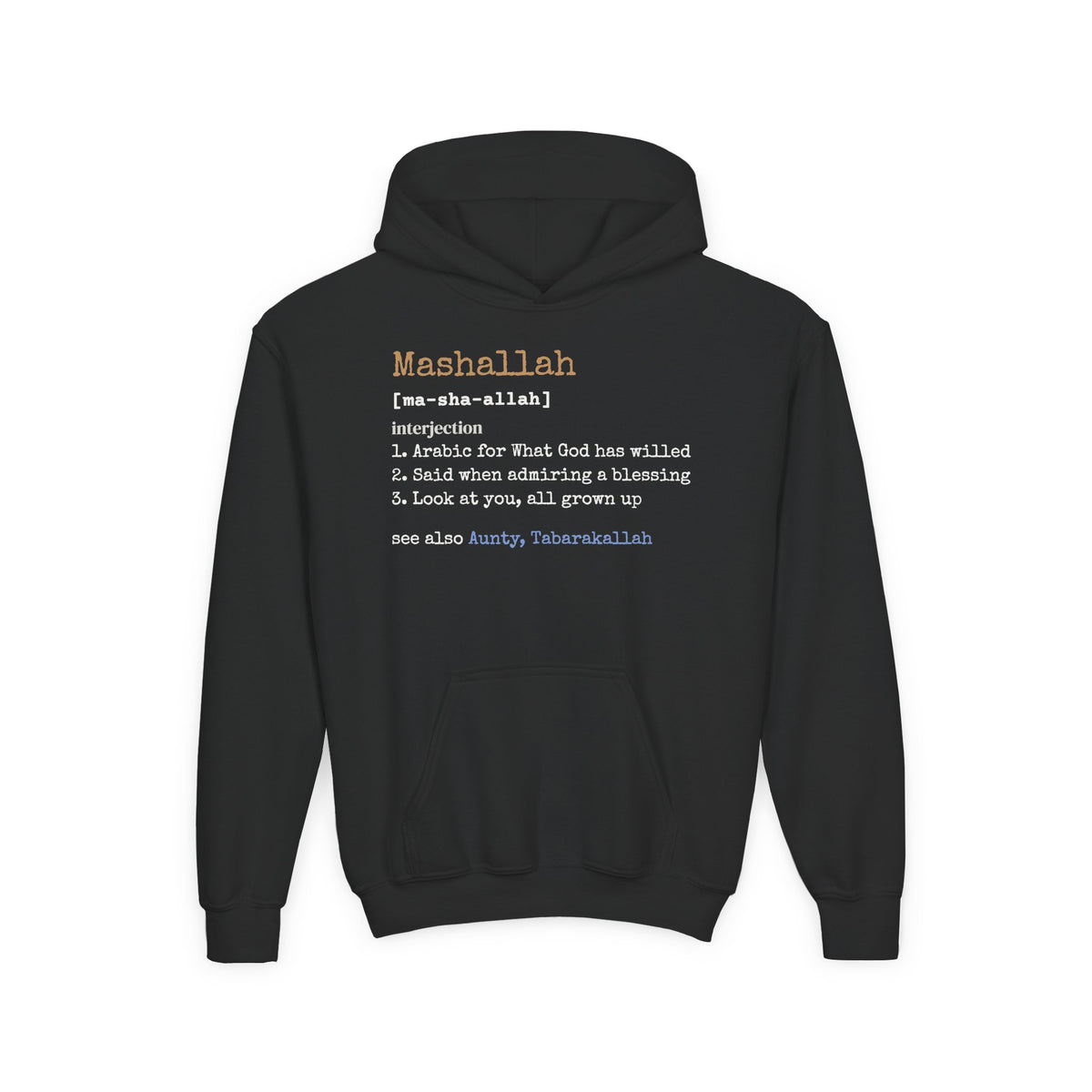 Mashallah Definition Islamic Kids Hoodie in Black – AdabStars