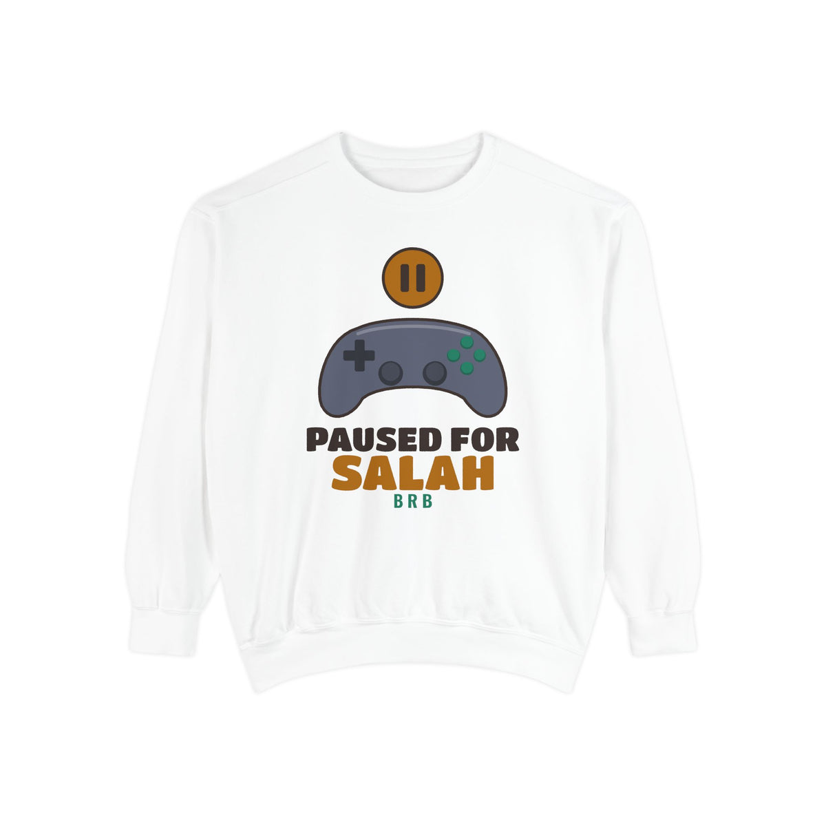 Paused for Salah Islamic Premium Sweatshirt in White – AdabStars