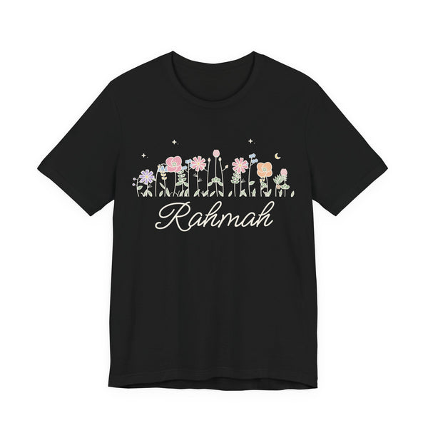 Rahmah Meadow Flowers Islamic Unisex T-Shirt in Black – AdabStars
