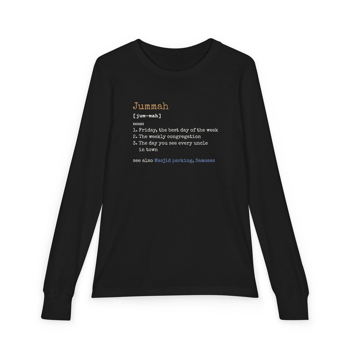 Jummah Definition Islamic Kids Kids Long Sleeve Shirt in Black – AdabStars