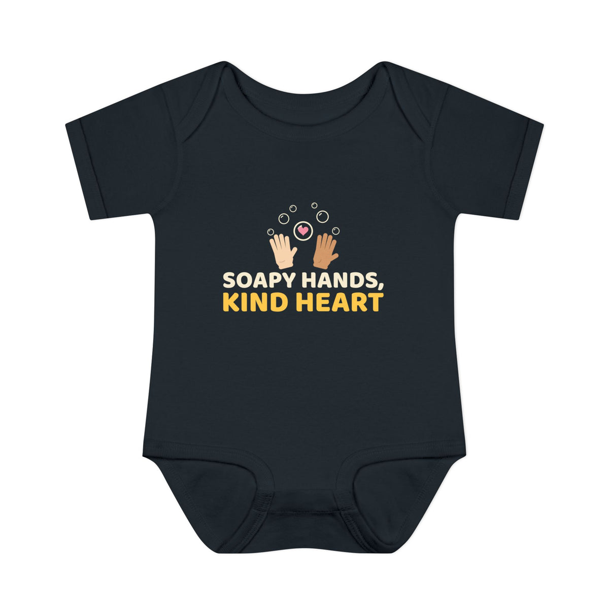 Soapy Hands Kind Heart Islamic Baby Bodysuit in Black – AdabStars