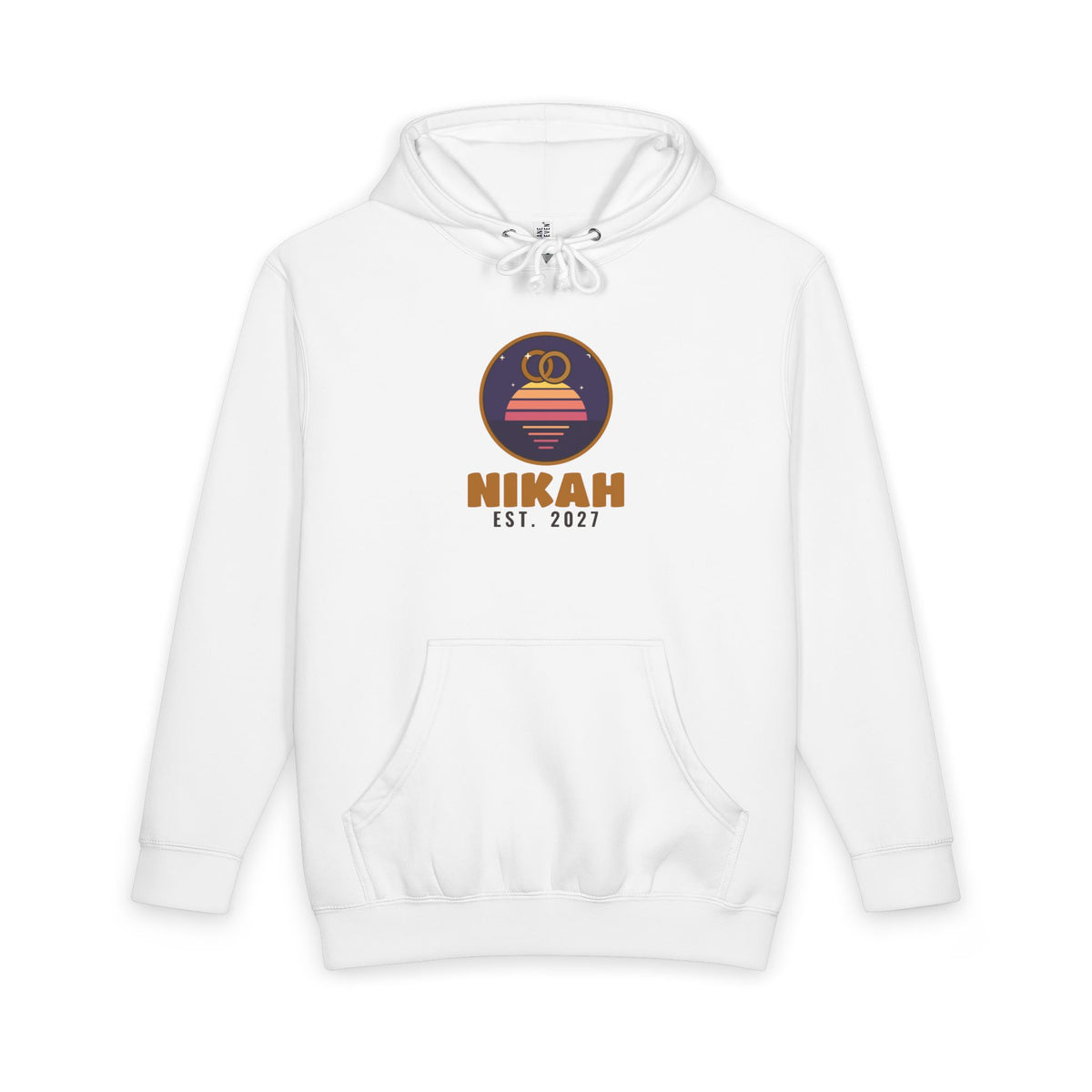 Nikah Est. 2027 Premium Heavyweight Hoodie in White – AdabStars
