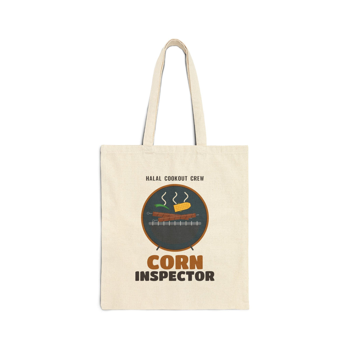 Corn Inspector Halal Cookout Canvas Tote Bag in Natural, one-sided print – AdabStars