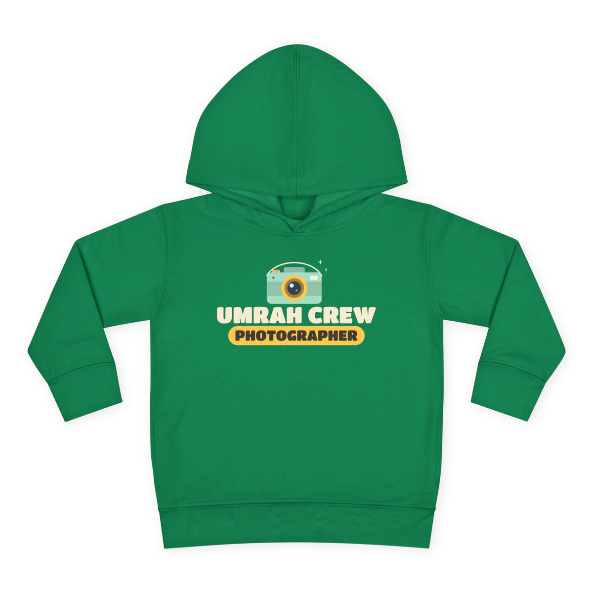 Umrah Crew Photographer Toddler Hoodie in Kelly – AdabStars
