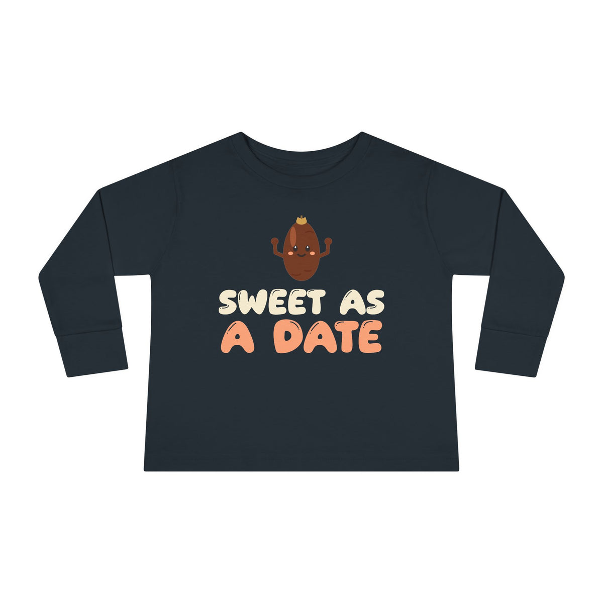 Sweet As A Date Ramadan Toddler Toddler Long Sleeve Shirt in Black – AdabStars