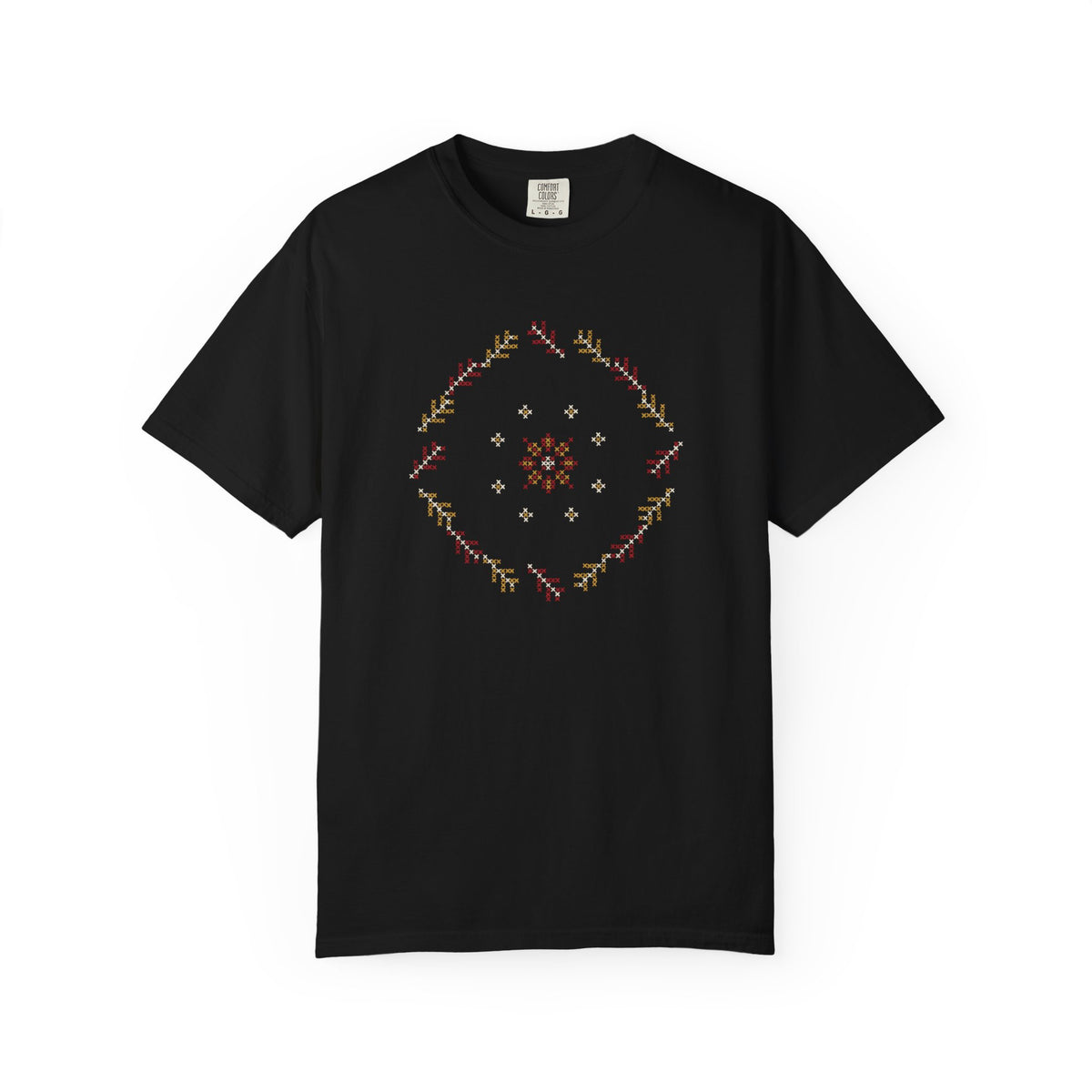 Tatreez Feather Wreath Islamic Heavyweight T-Shirt in Black – AdabStars