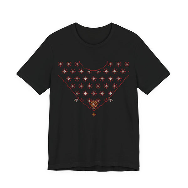 Tatreez Yoke Panel Islamic Unisex T-Shirt in Black – AdabStars