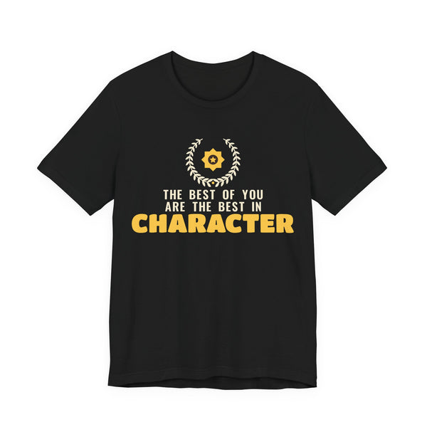 Best In Character Islamic Shirt | Islamic Best In Character Laurel Wreath Muslim Reminder | AdabStars Islamic Apparel
