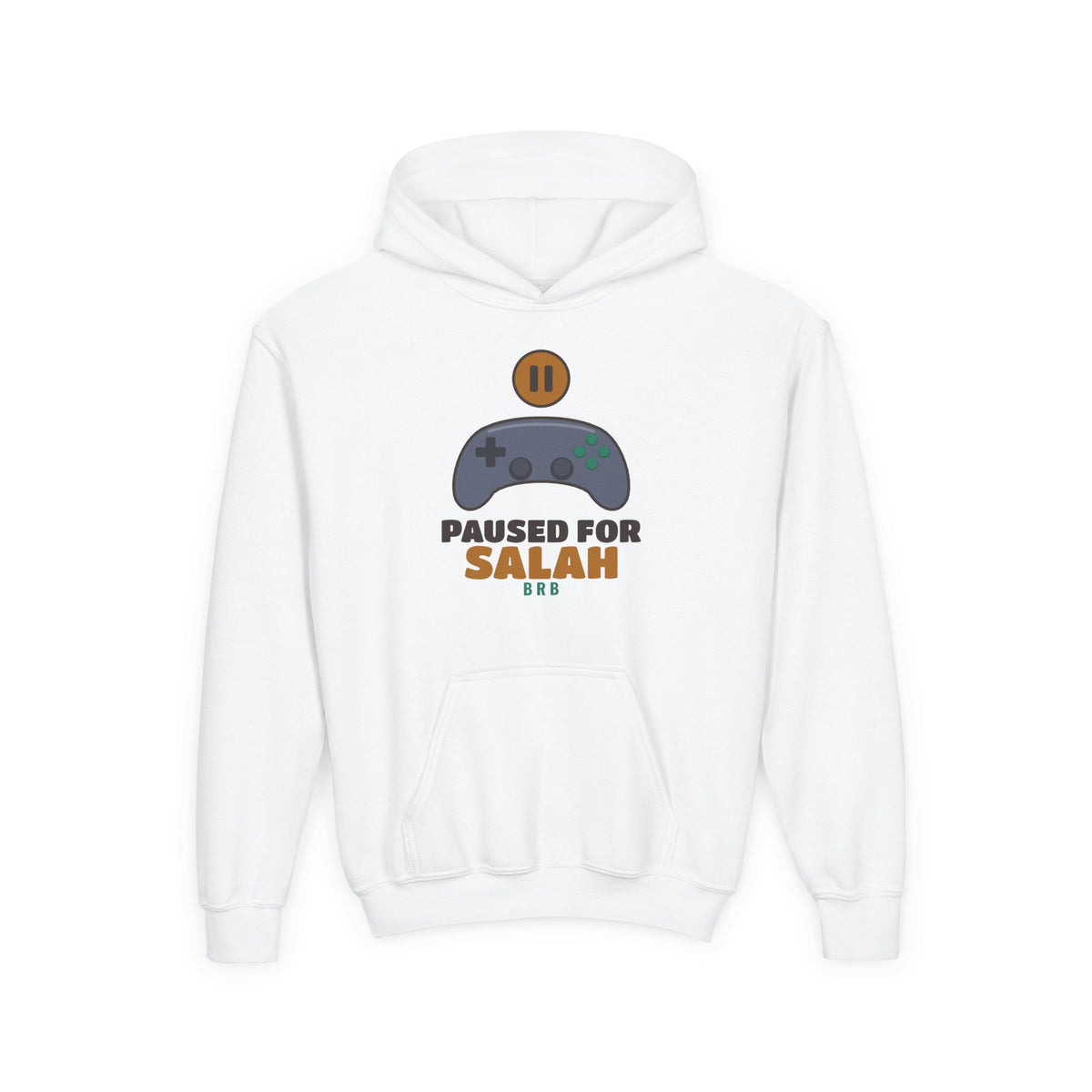 Paused for Salah Islamic Kids Hoodie in White – AdabStars
