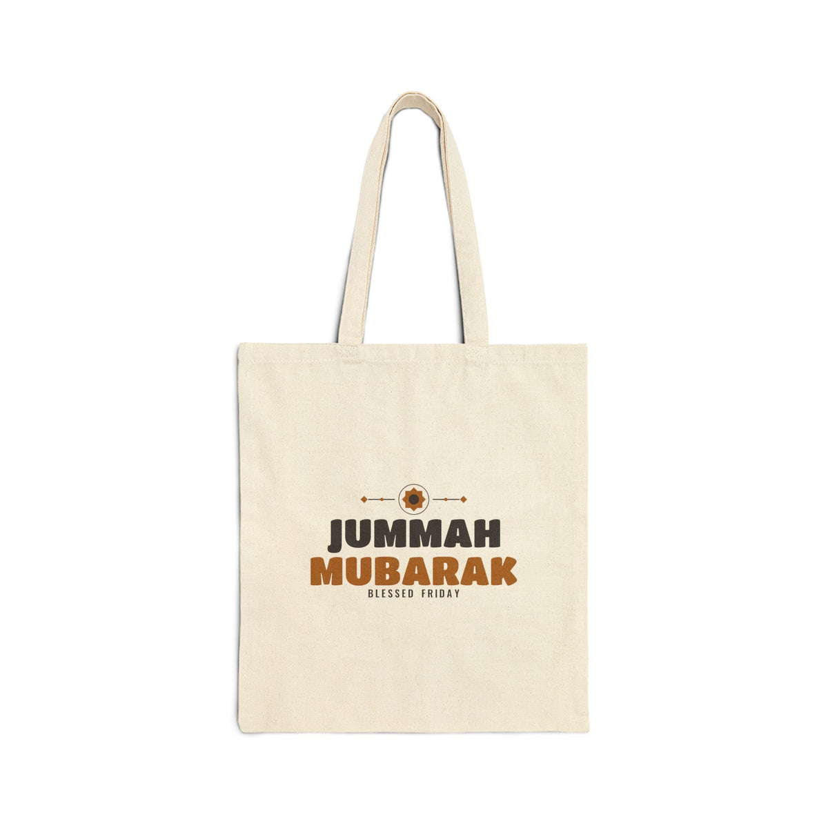 Jummah Mubarak Blessed Friday Islamic Canvas Tote Bag in Natural, double-sided print – AdabStars
