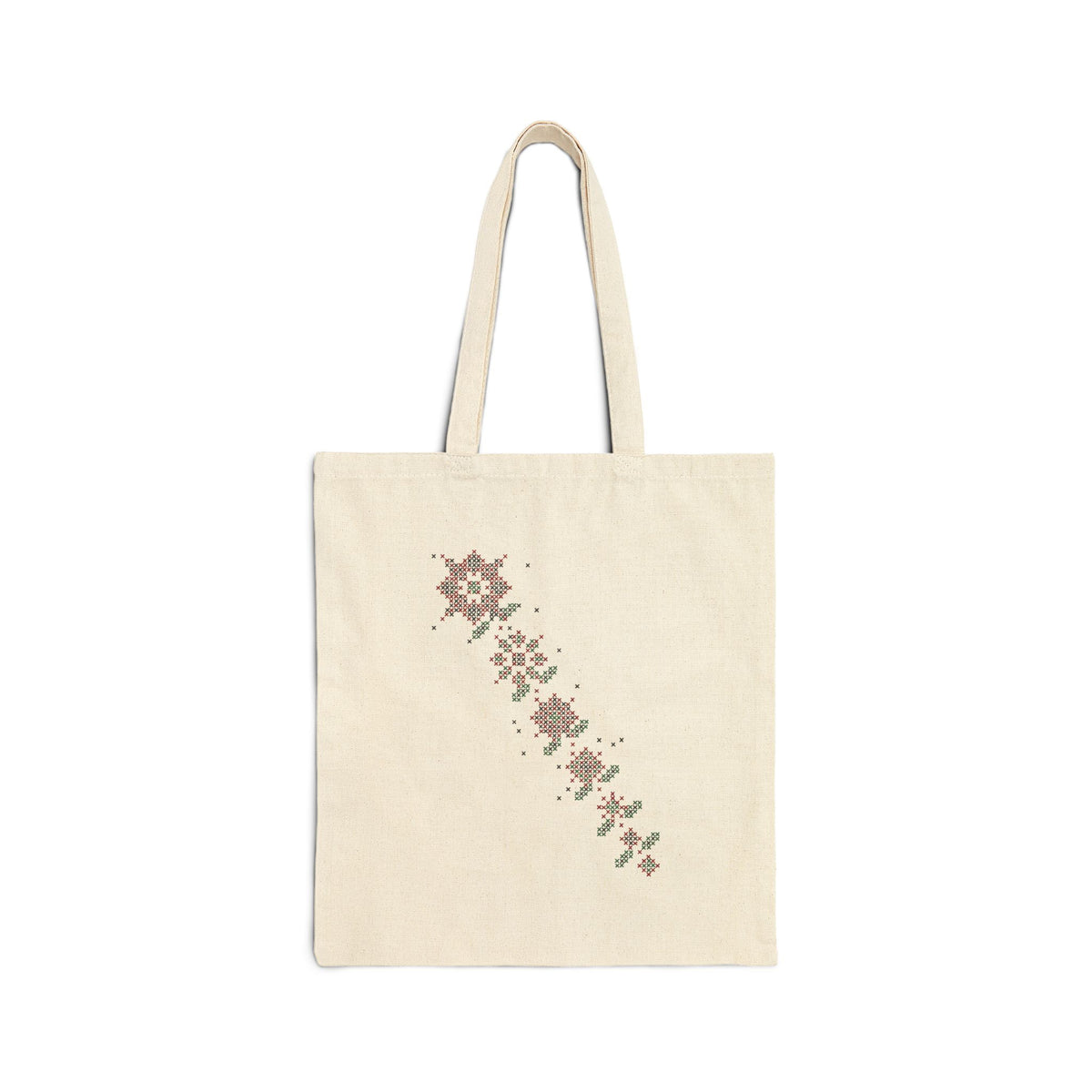 Tatreez Star Cascade Islamic Canvas Tote Bag in Natural, one-sided print – AdabStars