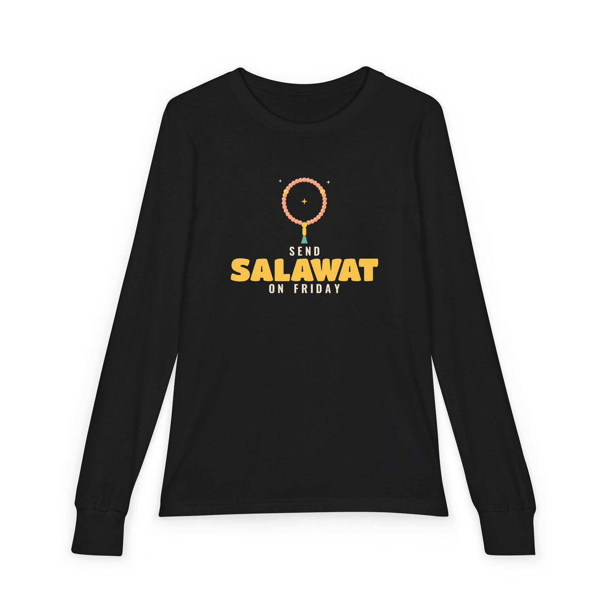 Send Salawat on Friday Islamic Kids Kids Long Sleeve Shirt in Black – AdabStars