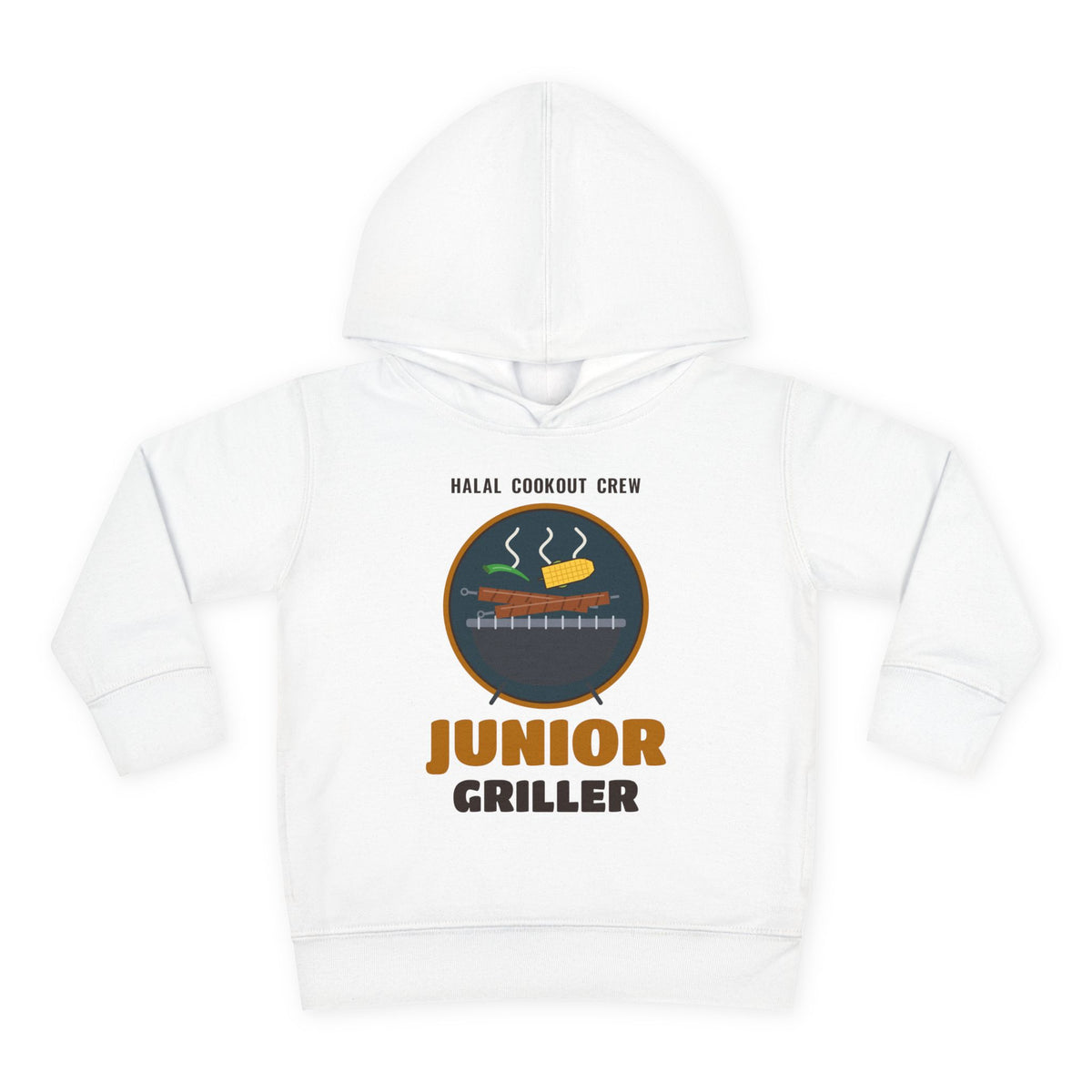Junior Griller Halal Cookout Islamic Toddler Hoodie in White – AdabStars