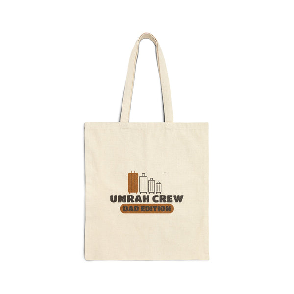 Umrah Crew Dad Edition Canvas Tote Bag in Natural, double-sided print – AdabStars