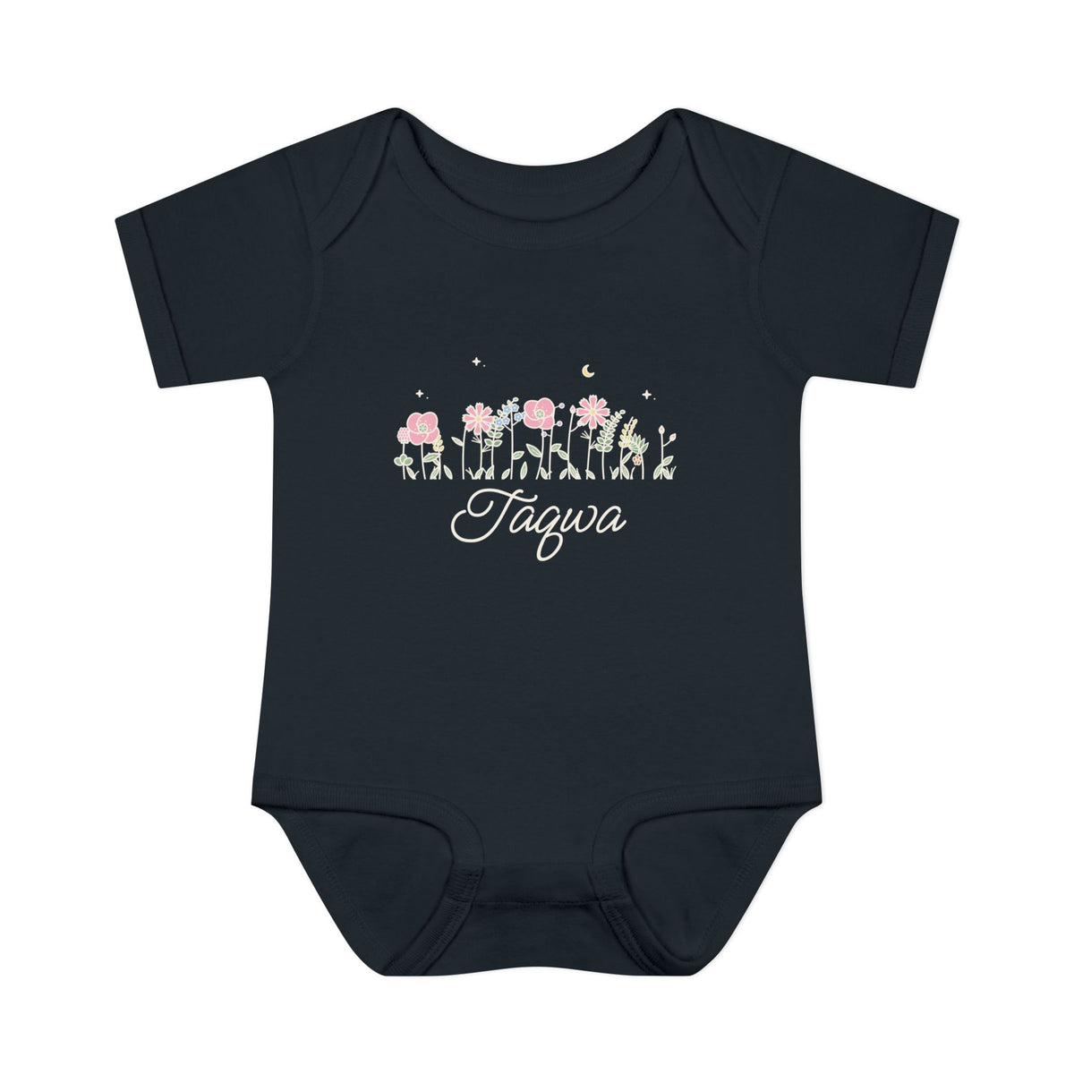 Taqwa Meadow Flowers Baby Bodysuit in Black – AdabStars