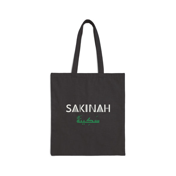 Sakinah Dual Language Canvas Tote Bag in Black, one-sided print – AdabStars