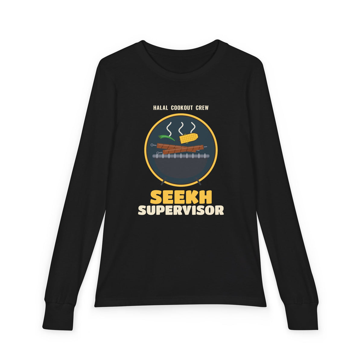 Seekh Supervisor Halal Cookout Kids Long Sleeve Shirt in Black – AdabStars
