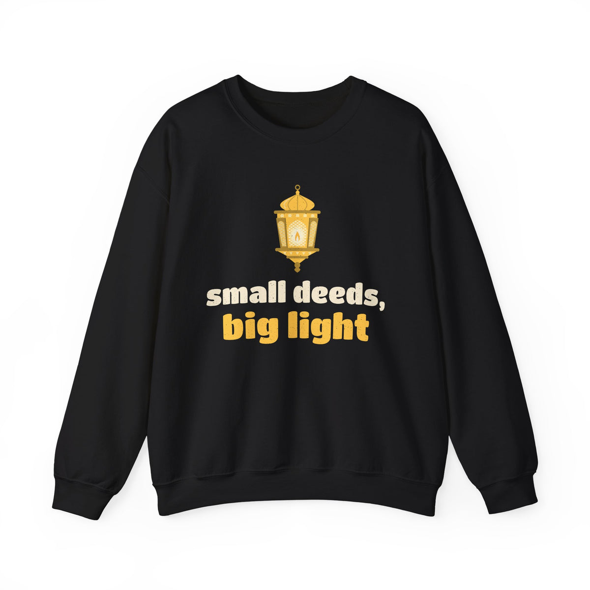 Small Deeds, Big Light Ramadan Crewneck Sweatshirt in Black – AdabStars