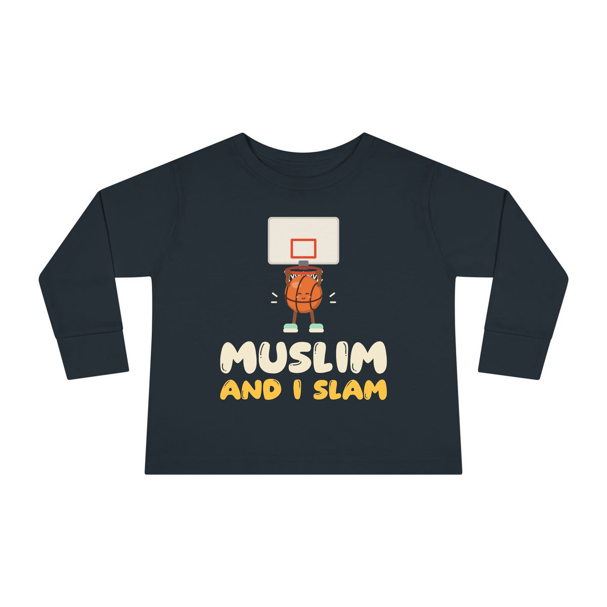 Muslim And I Slam Muslim Toddler Toddler Long Sleeve Shirt in Black – AdabStars