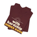 With Hardship Comes Ease Shirt | Surah Ash-Sharh Qur'an 94:5-6 on the Back Islamic Reminder | AdabStars