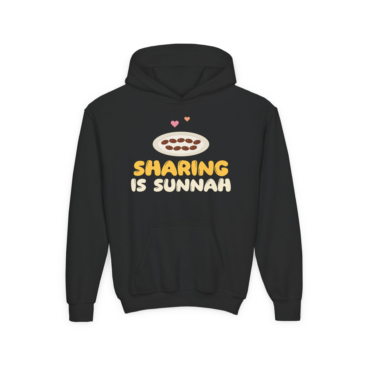 Sharing Is Sunnah Islamic Kids Hoodie | Muslim Kids Kindness Islamic Dates Plate | AdabStars Islamic Kids Apparel