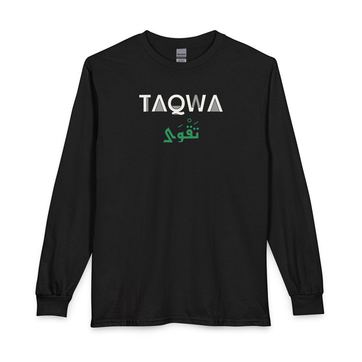 Taqwa Dual Language Islamic Long Sleeve Shirt in Black – AdabStars