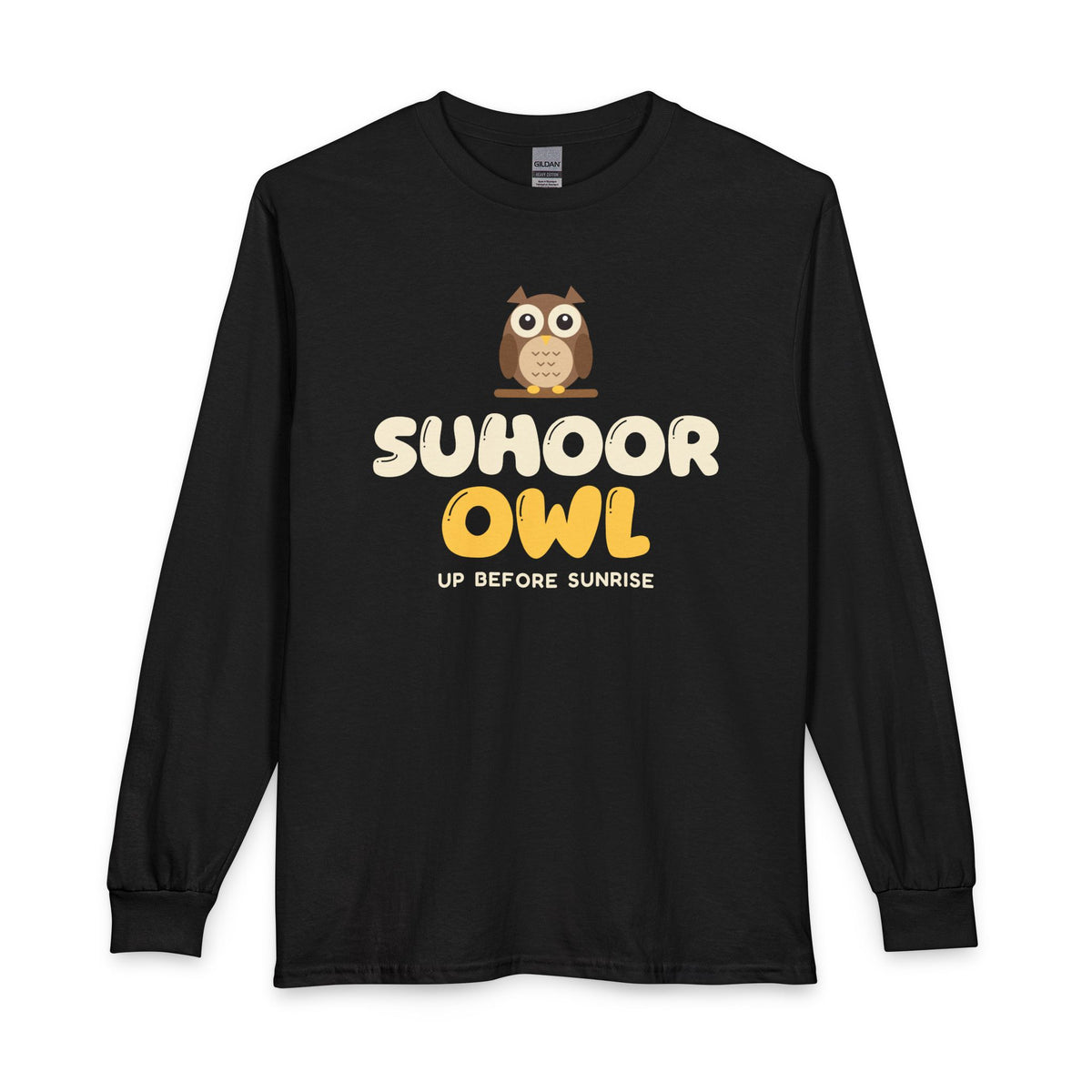 Suhoor Owl Ramadan Long Sleeve Shirt in Black – AdabStars