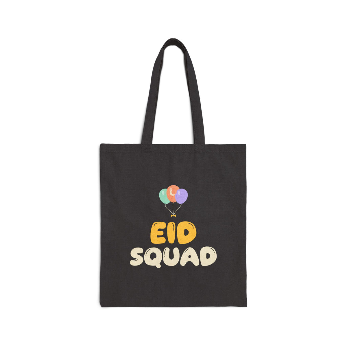 Eid Squad Canvas Tote Bag in Black, one-sided print – AdabStars