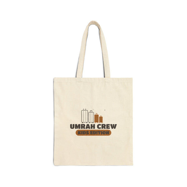 Umrah Crew Kids Edition Canvas Tote Bag in Natural, one-sided print – AdabStars