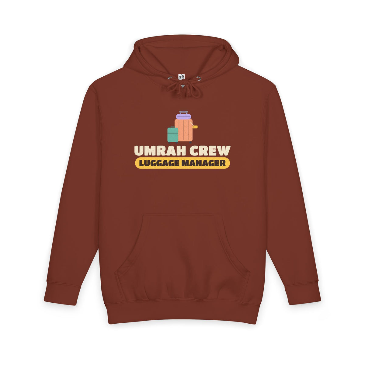 Umrah Crew Luggage Manager Islamic Heavyweight Premium Heavyweight Hoodie in Paprika – AdabStars