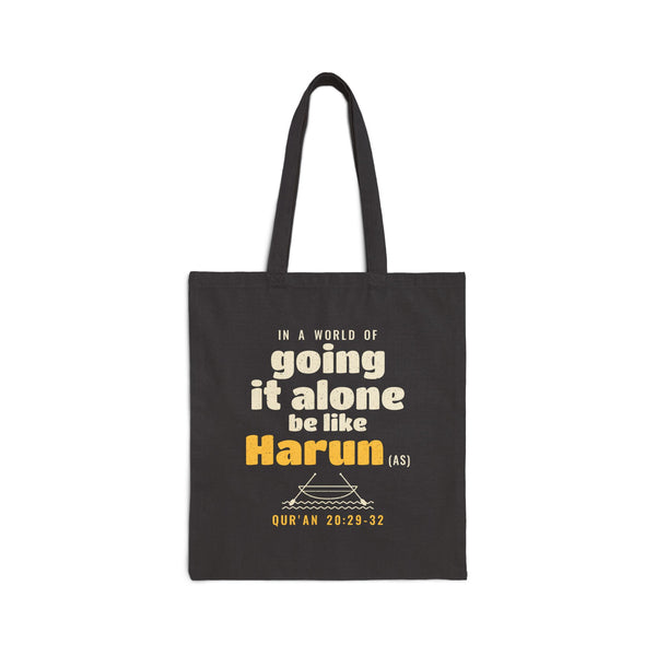 Be Like Harun (AS) Canvas Tote Bag in Black, double-sided print – AdabStars