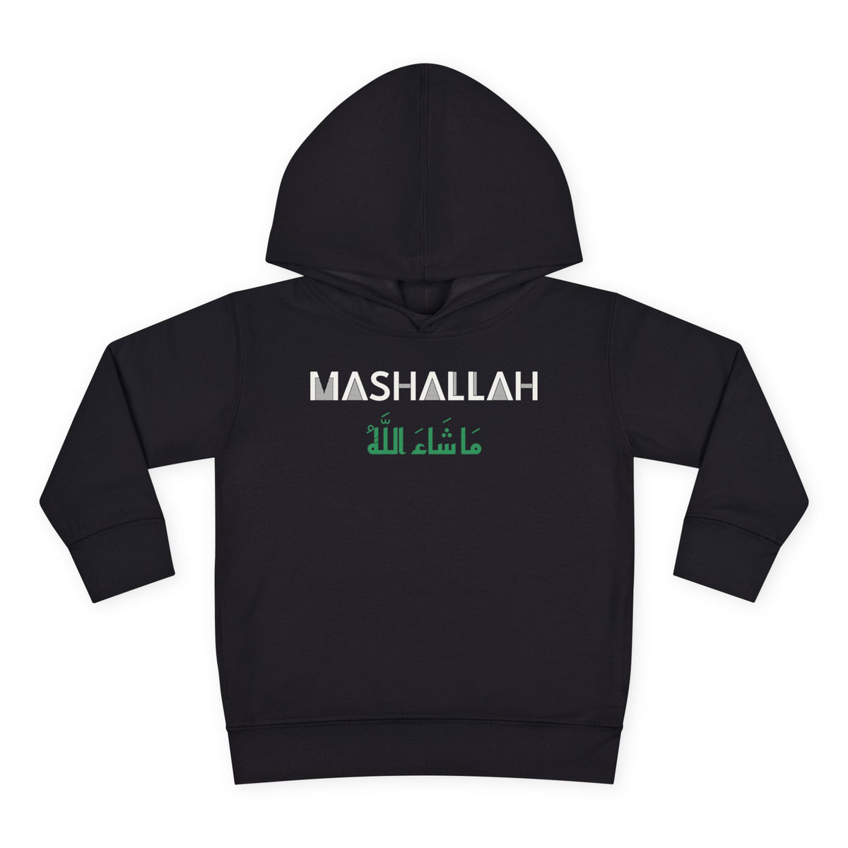 Mashallah Dual Language Islamic Toddler Hoodie in Black – AdabStars